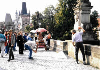 Trangleball na Karlově mostě